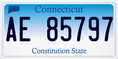 CT license plate AE85797