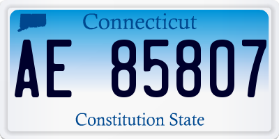 CT license plate AE85807