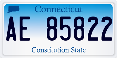 CT license plate AE85822