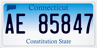 CT license plate AE85847