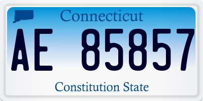 CT license plate AE85857