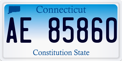 CT license plate AE85860