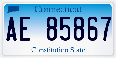 CT license plate AE85867