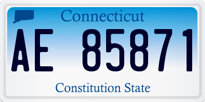 CT license plate AE85871