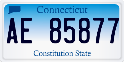 CT license plate AE85877