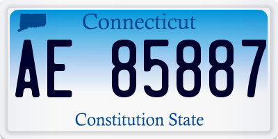 CT license plate AE85887