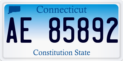 CT license plate AE85892