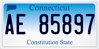 CT license plate AE85897