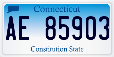 CT license plate AE85903