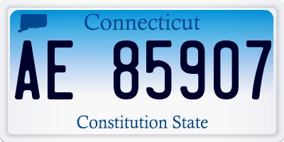 CT license plate AE85907