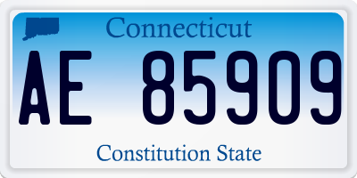 CT license plate AE85909
