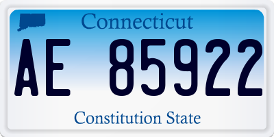 CT license plate AE85922