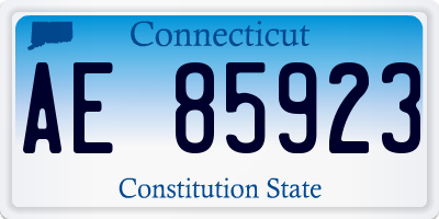 CT license plate AE85923