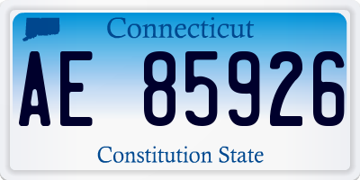 CT license plate AE85926