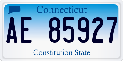 CT license plate AE85927