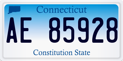 CT license plate AE85928