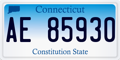 CT license plate AE85930