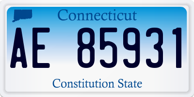 CT license plate AE85931
