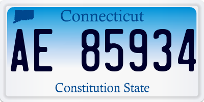 CT license plate AE85934