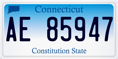 CT license plate AE85947