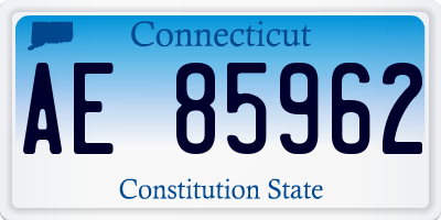 CT license plate AE85962