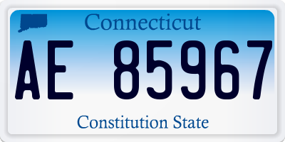 CT license plate AE85967