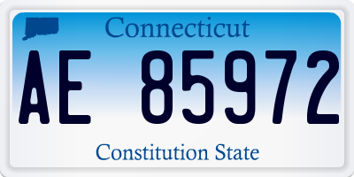 CT license plate AE85972