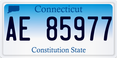 CT license plate AE85977