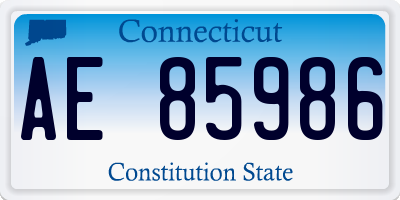 CT license plate AE85986