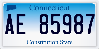 CT license plate AE85987