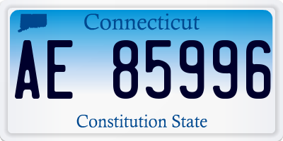 CT license plate AE85996