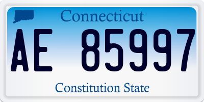 CT license plate AE85997