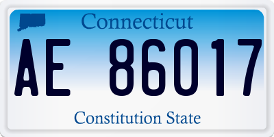 CT license plate AE86017