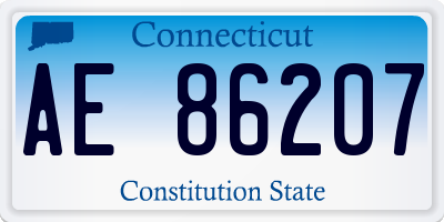 CT license plate AE86207