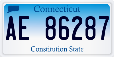 CT license plate AE86287