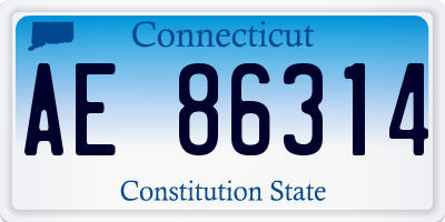 CT license plate AE86314