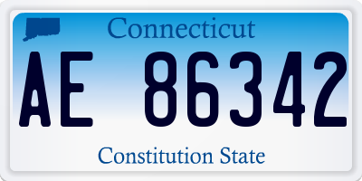 CT license plate AE86342