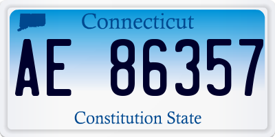 CT license plate AE86357