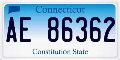 CT license plate AE86362