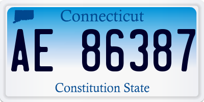 CT license plate AE86387