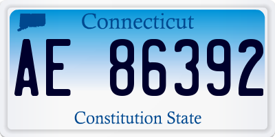 CT license plate AE86392