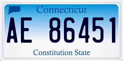 CT license plate AE86451