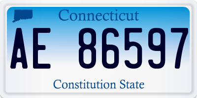 CT license plate AE86597