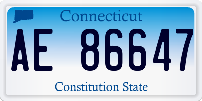CT license plate AE86647