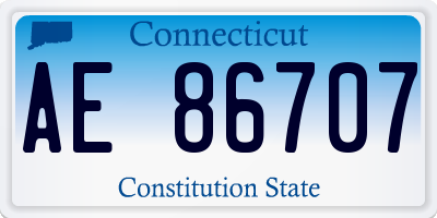 CT license plate AE86707