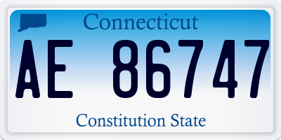 CT license plate AE86747