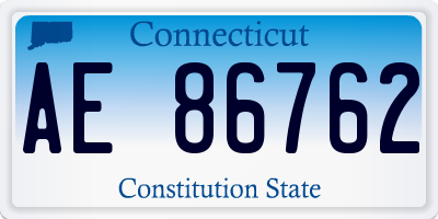 CT license plate AE86762