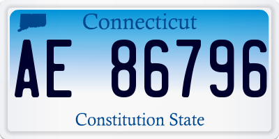 CT license plate AE86796