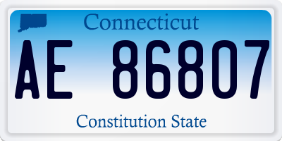 CT license plate AE86807