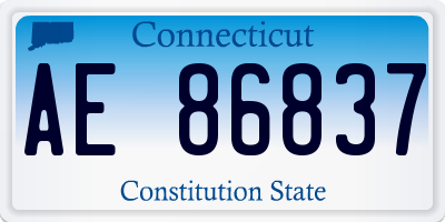 CT license plate AE86837
